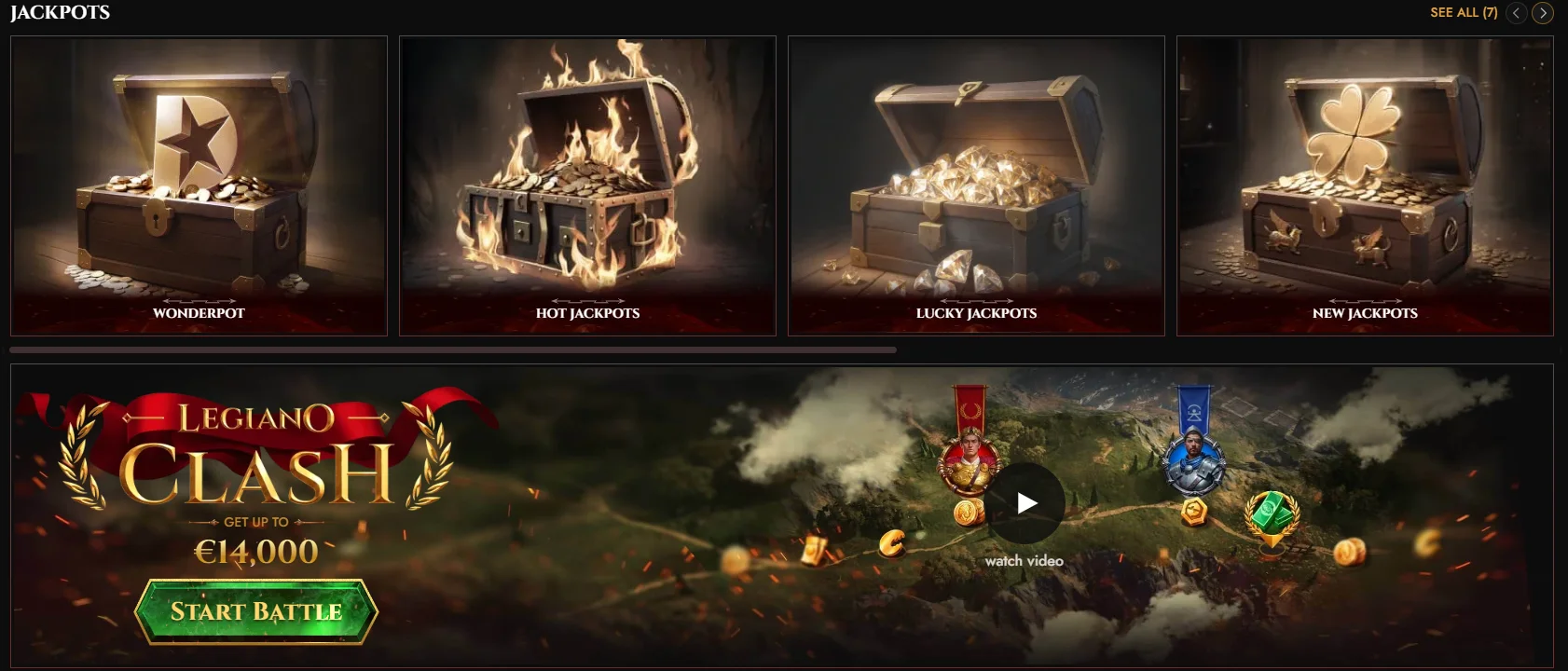 legiano casino jackpot