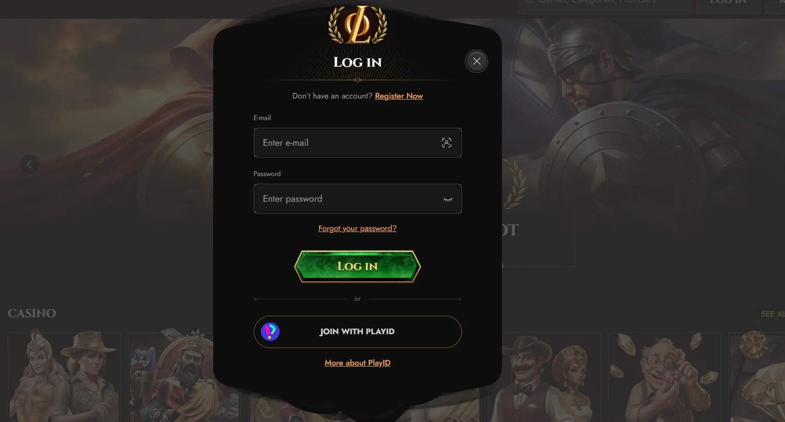 legiano casino login
